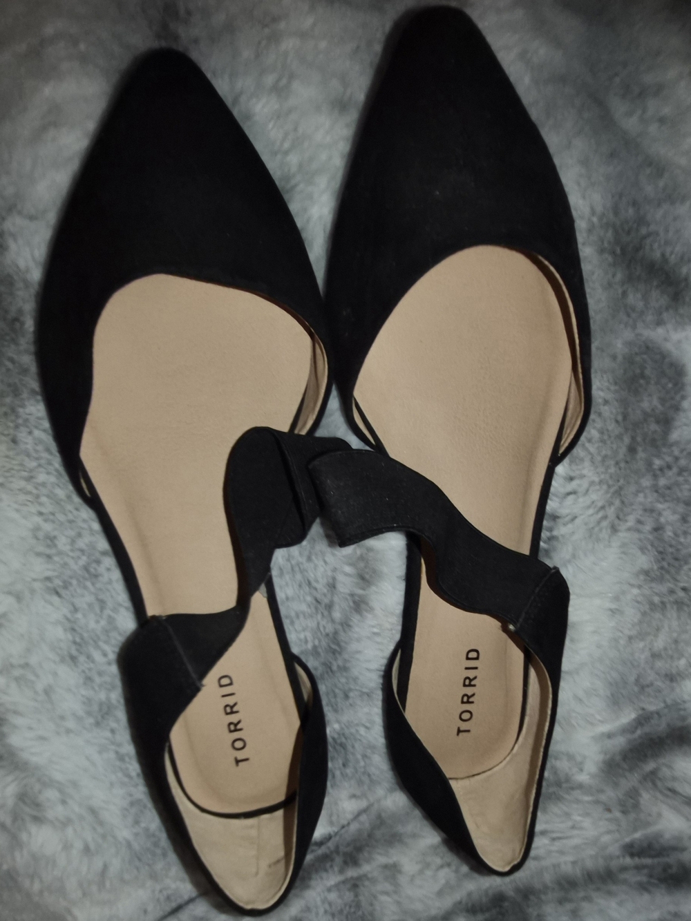 torrid Black Pointed D'Orsay Flats with Elastic Strap